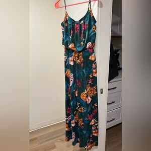 NAIF Green and Blue Floral Maxi Dress